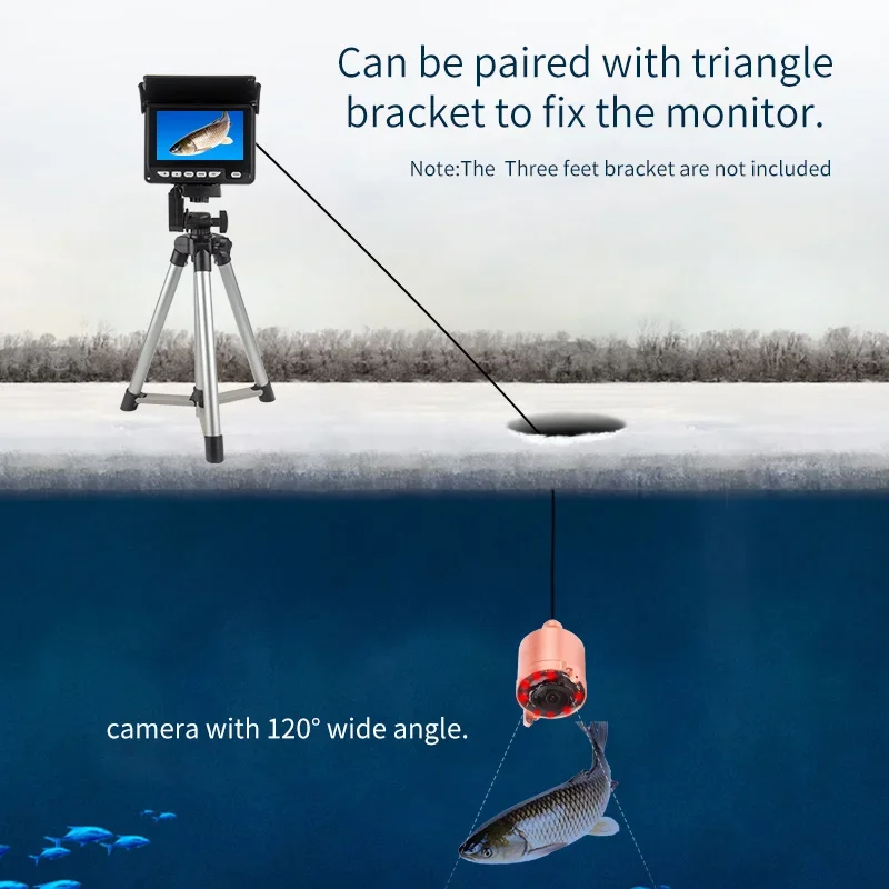 Underwater Fishing Camera 4K - Szerokokątna kamera do wędkowania podwodnego 120