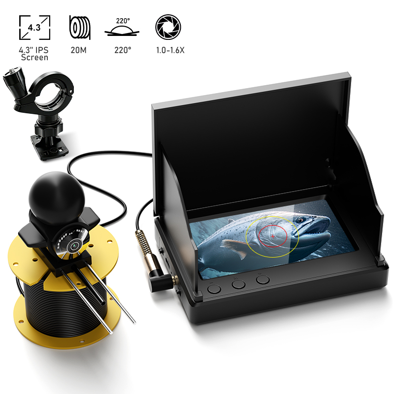 Underwater Fishing Camera 4K - Kamera wędkarska z noktowizorem, ekran 4,3'',