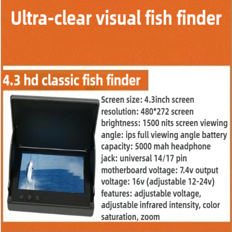 Monitor IPS 4.3/5 cali, czytel – Underwater Fishing Camera 4K recenzja i cena