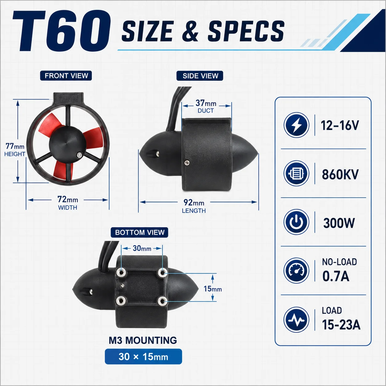 Wodoodporny podwodny napęd T60 – Rov Underwater Robot Thruster recenzja i cena