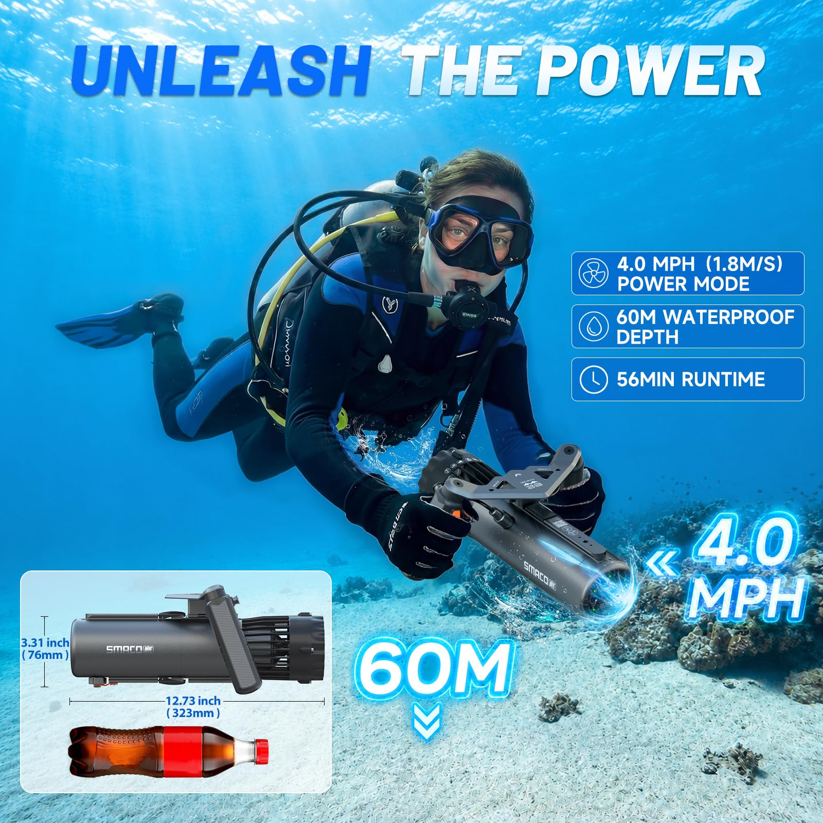 SMACO – podwodny skuter o pręd – Underwater Scooter Sea Scooter recenzja i cena